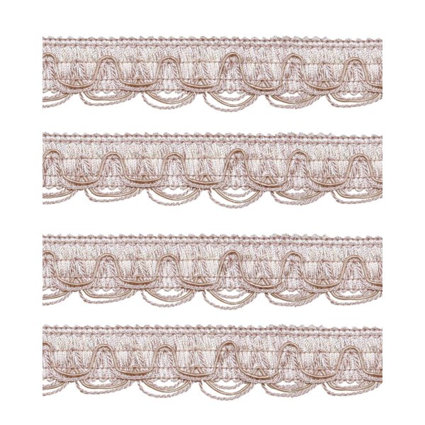 Scalloped Looped Braid - Pale Pink 30mm Price is for 5 metres