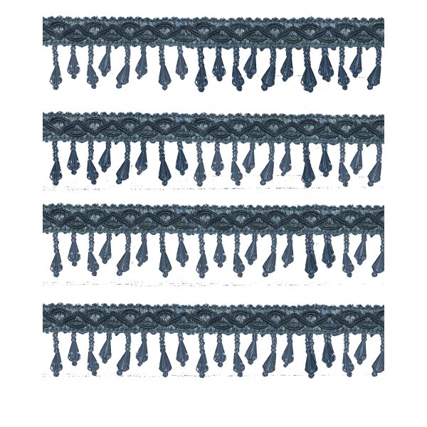Short Fringe Beading - Charcoal Grey 40mm Price is for 5 metres
