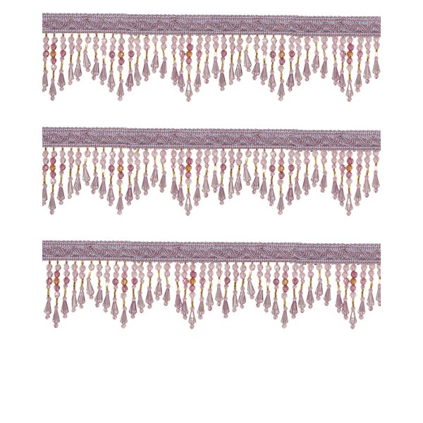 Fringe Beading with drops - Amethyst 70mm Price is for 5 metres