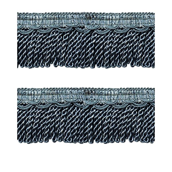 Bullion Cord Fringe on Braid - Blue 80mm Price is for 5 metres