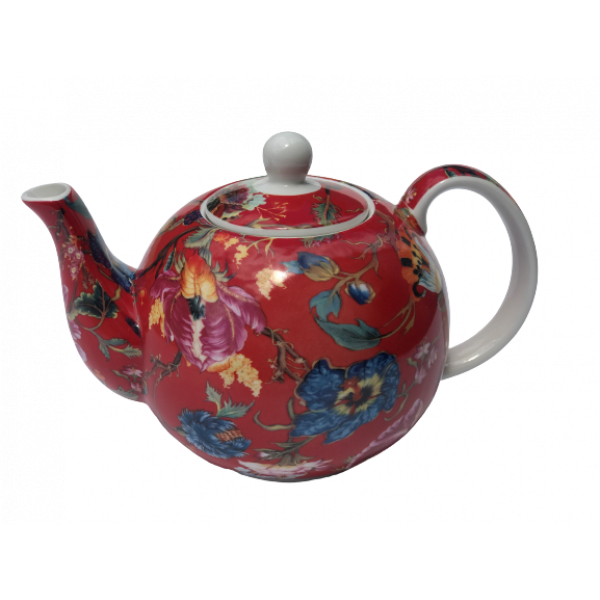 Teapot with Infuser - Athena Red NEW Heritage Fine China 1200ml 42oz