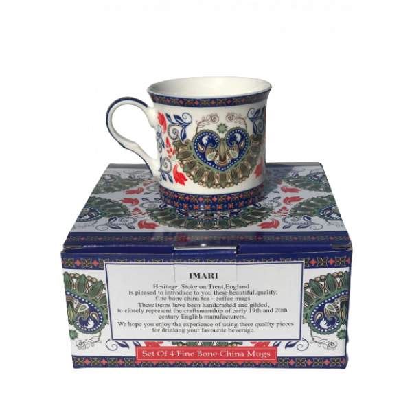 Imari Design Set of 4 mugs NEW Heritage Br 300ml 10.5 oz eaand 
