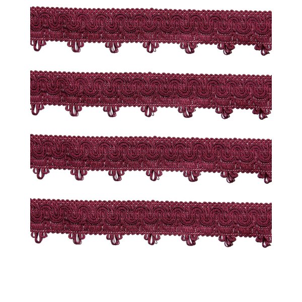 Ornate Scalloped Braid - Red Wine 45mm Price is for 5 metres