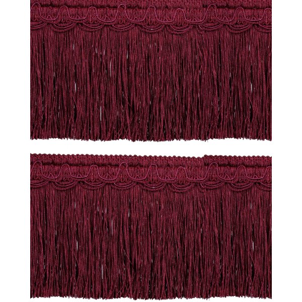 Bullion Fringe on Fancy Braid - Red Wine 130mm Price is for 5 metres 