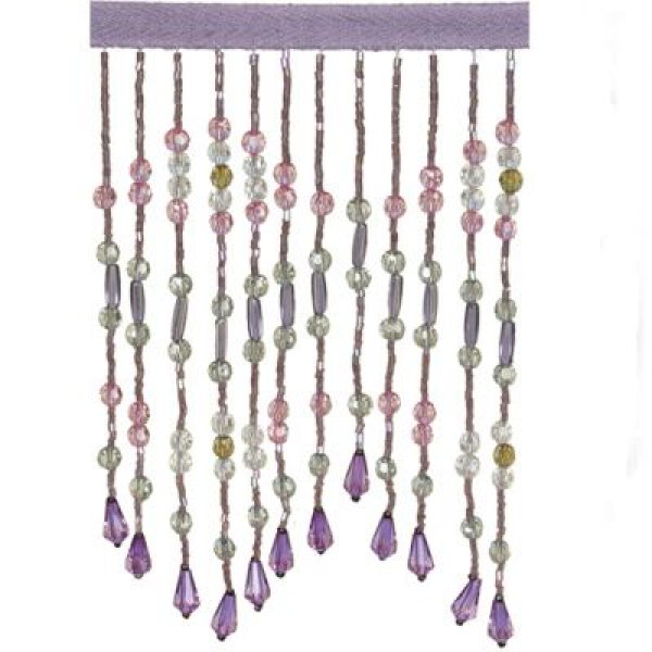 Fringe Beading with flower drop - Purple Pink 150mm Price is for 5 metres