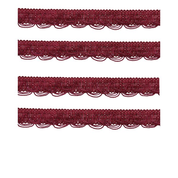 Scalloped Looped Braid - Red Wine 28mm Price is for 5 metres