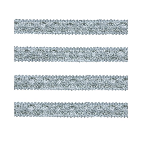 Ornate Braid - French Silver Blue 20mm Price is for 5 metres