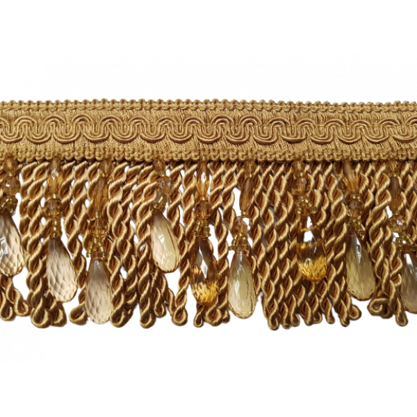 Bullion Fringe with Beads - Gold 105mm Price is for 5 metres