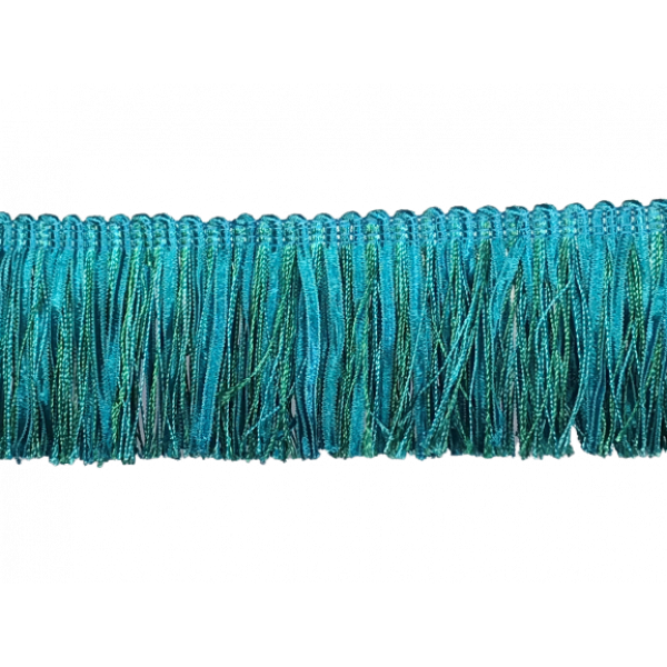 Ruche Fringe - Teal Blue 60mm Price is for 5 metres