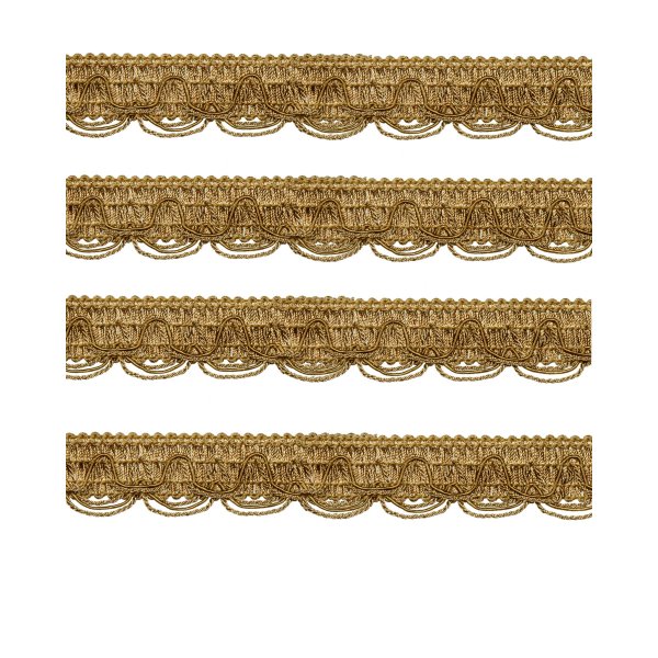 Scalloped Looped Braid - Gold 28mm Price is for 5 metres