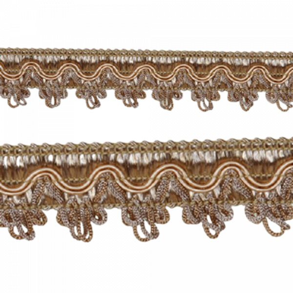 Scalloped Looped Braid - Mocha 27mm Price is for 5 metres