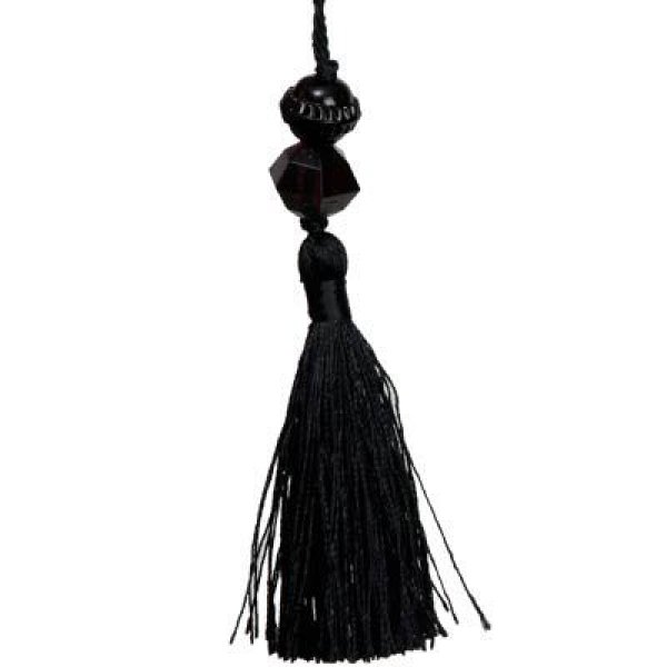 Large Tassel with Bead - Black 13.5cm Pack of 5