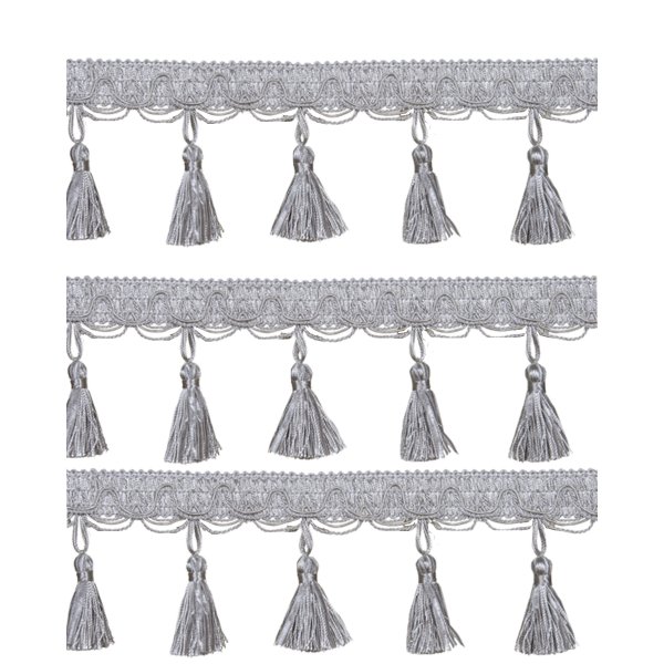 Fringe Tassels - French Silver 90mm long - price is per 5 metres