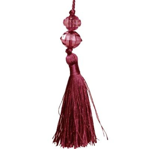 Tassel with Bead - Red Wine 11cm Pack of 5 