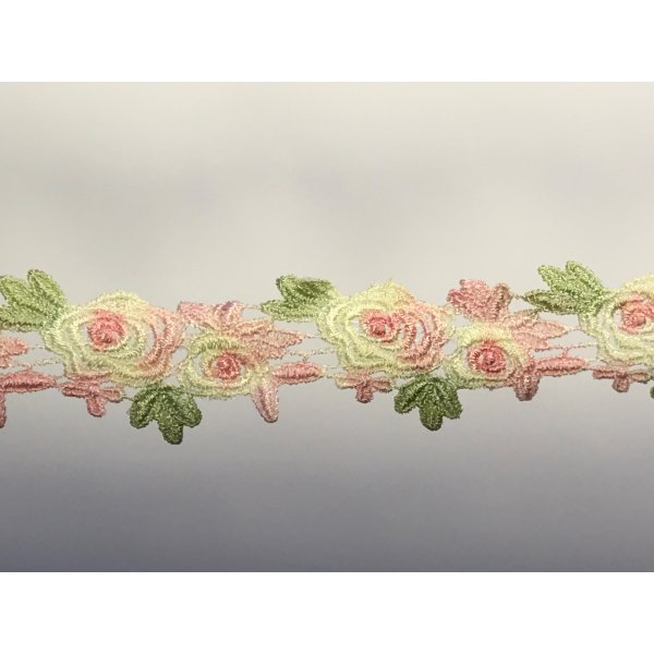 Price is per metre Hand Dyed - Pink Rose Duo Lace 