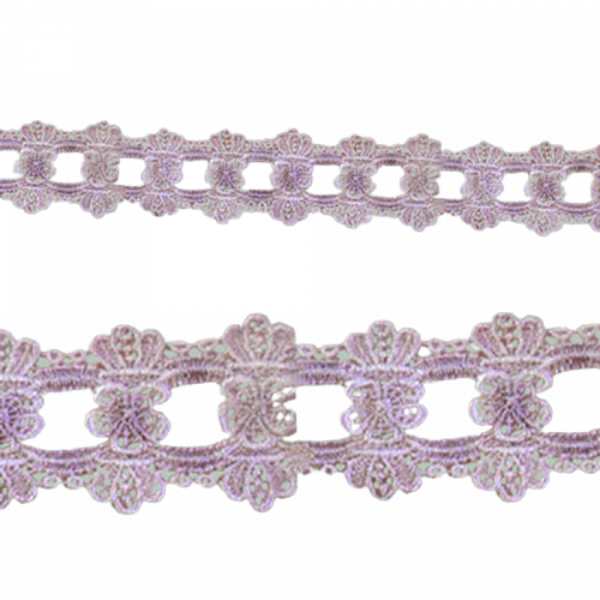 Scalloped Lace with Flower insert - Pale Pink 45mm Price is for 5 metres
