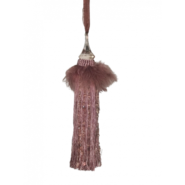 Pair 2 pieces Curtain Tie Backs - 30cm Tassel - Dark Pink / Purple