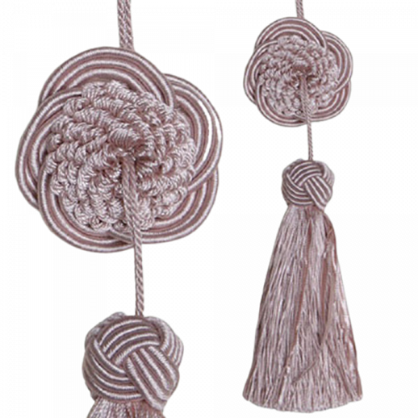 Tassel with Decorative Round Disk - Pale Pink 17cm Pack of 5