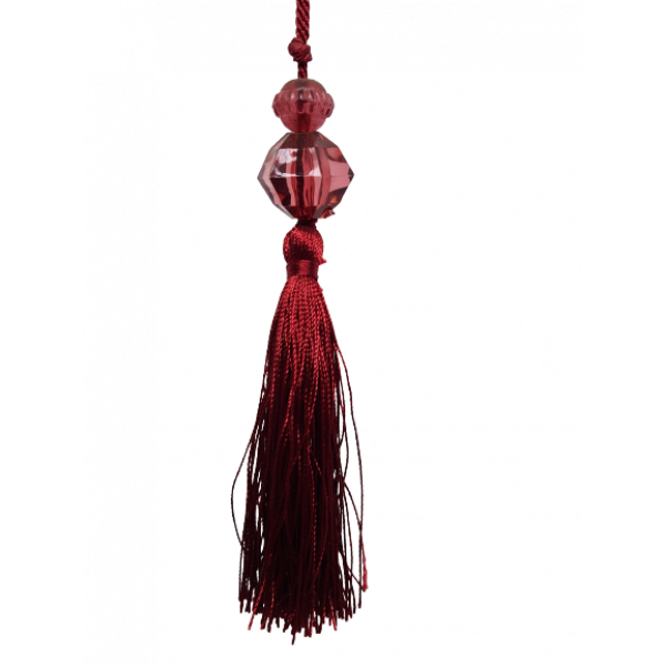 Large Tassel with Bead - Red Wine 13.5cm Pack of 5