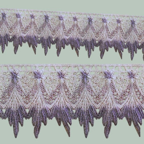 Victorian Fleur Scalloped Lace - Pastel Pink 7.5cm Price is for 5 metres