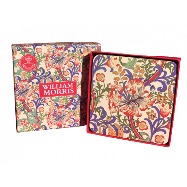 William Morris Lily Design set of 4 drink coasters new in box