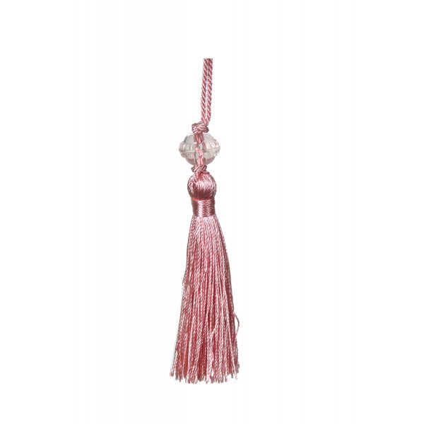 Small Tassel with Bead - Dusky Pink 6.5cm Pack of 5