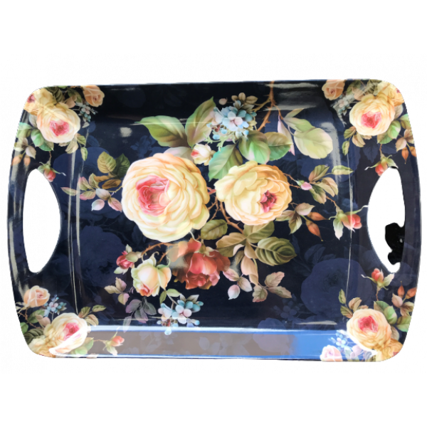 Rose Blossom Design melamine Serving Tray New 47cm x 33cm