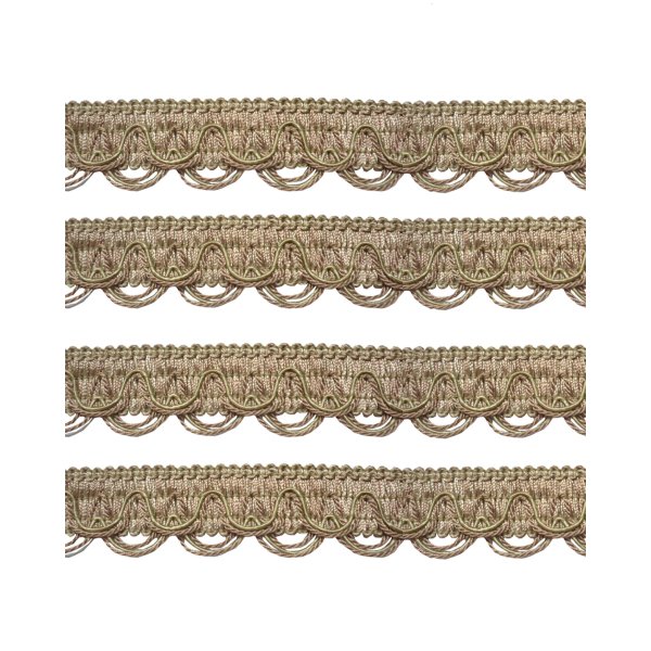 Scalloped Braid - Silver / Mauve 30mm Price is for 5 metres