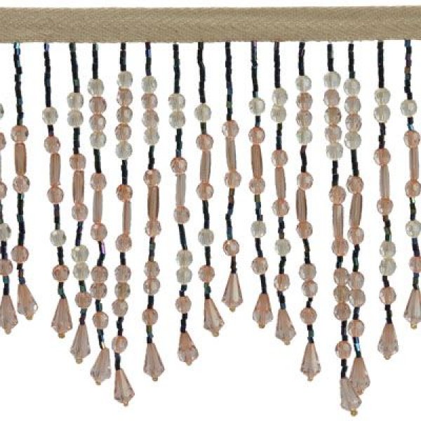 Fringe Beading on braid - Multi coloured 100mm Price is for 5 metresPrice is per metre)