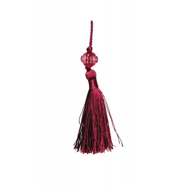 Small Tassel with Bead - Red Wine 6.5cm Pack of 5