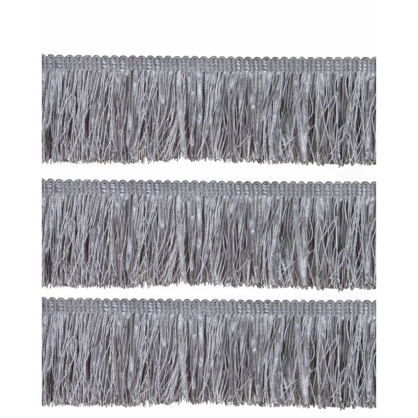 Bullion Fringe with Ribbons - French Silver Blue 60mm Price is for 5 metres 