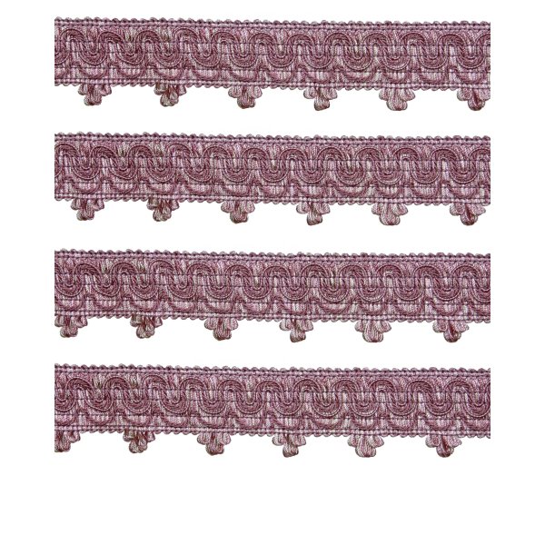 Ornate Scalloped Braid - Dusky Pink 40mm (Price is per metre)