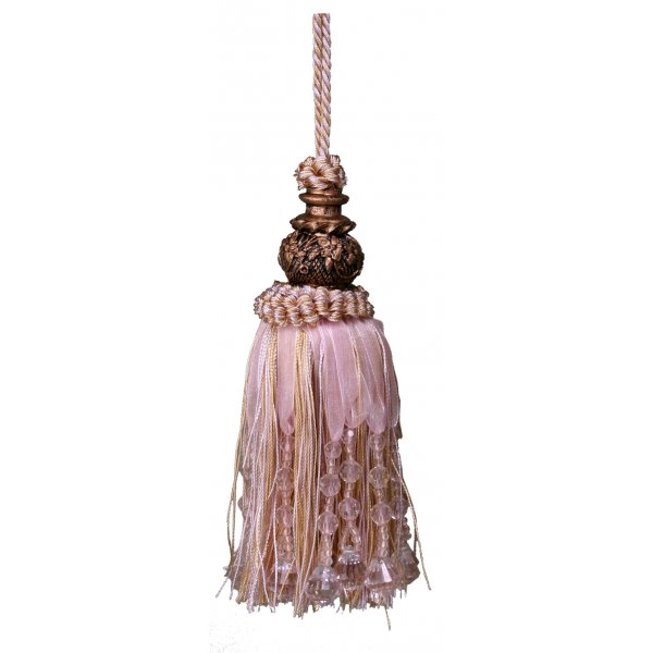 Tassel with beads - Pink 17cm