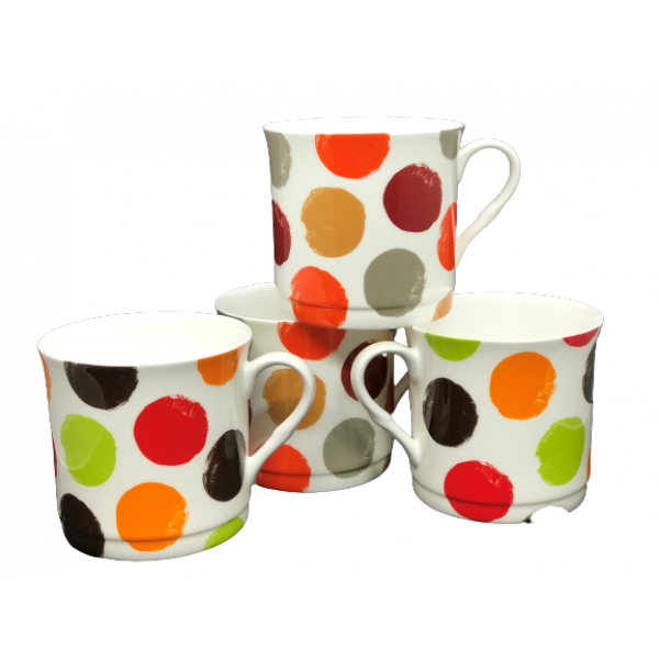 Spots Design Set of 4 mugs NEW Heritage Brand 300ml 10.5 oz ea