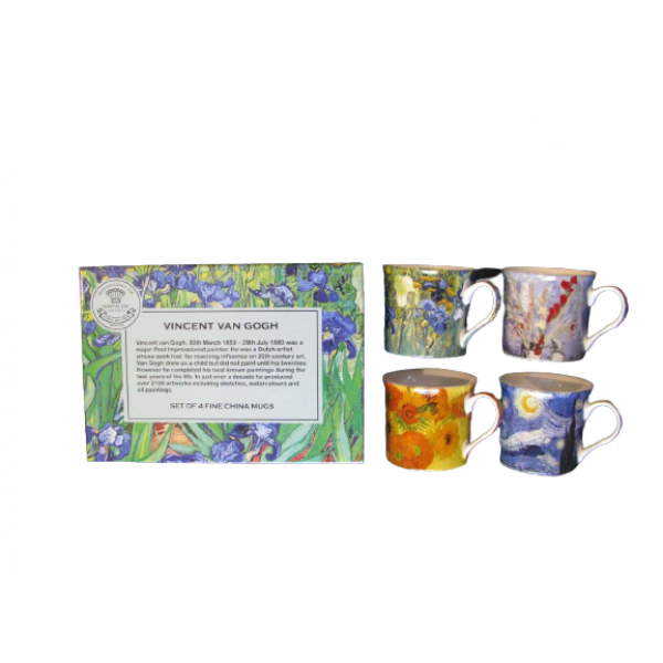 Van Gogh Design Set of 4 mugs NEW Heritage Brand 250ml 9oz ea