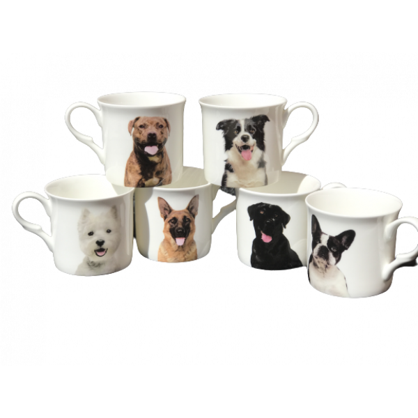 Dogs Design Mug NEW Heritage Brand 300ml 10.5oz set of 6 mugs
