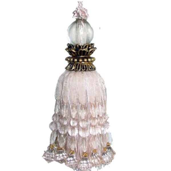 Tassel with Round Bead Fancy Top - Pale Pink 15cm