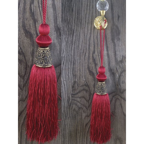 Tassel with Gold Top - Red 22cm