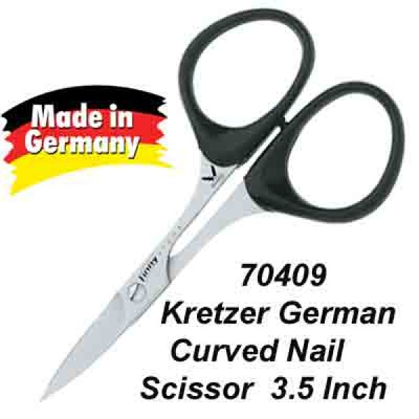 765409 Kretzer German-made curved duty nail/craft  scissors 3.5" 