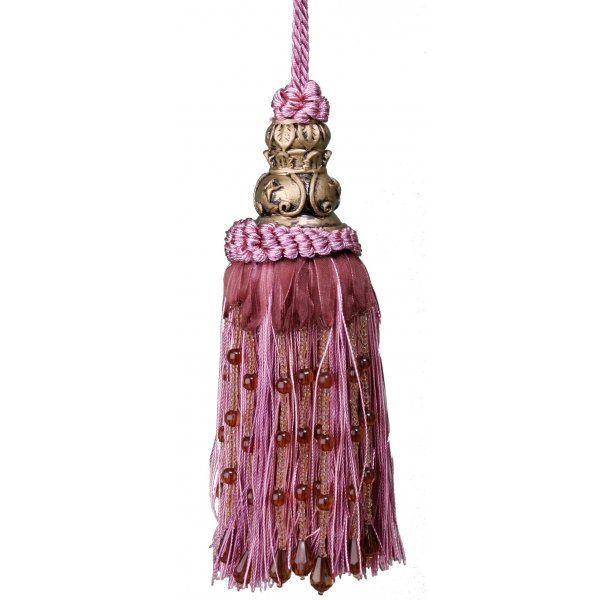 Tassel with beads - Purple 17cm