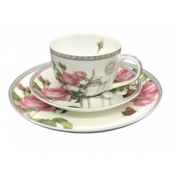Cup, Saucer and Plate set Redoute Design NEW Heritage Fine Bone China 225 ml 7.5oz