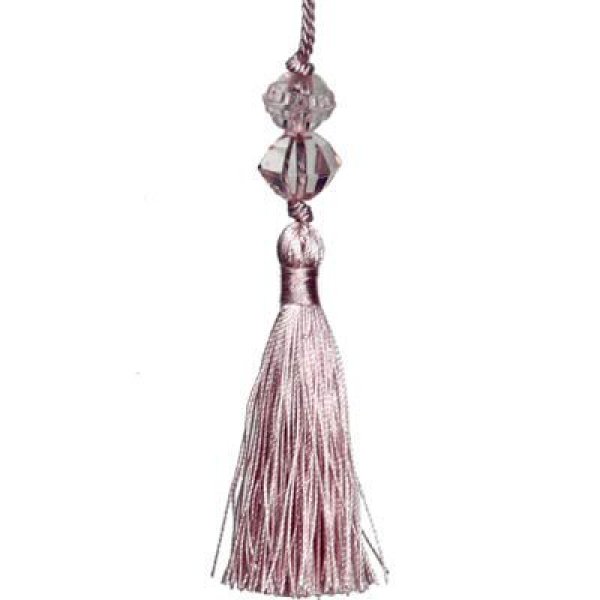 Tassel with Bead - Pale Pink 11cm
