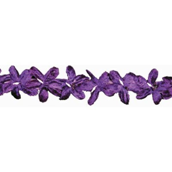 Velvet Flower Braid - Purple 35mm price is for 5 metres