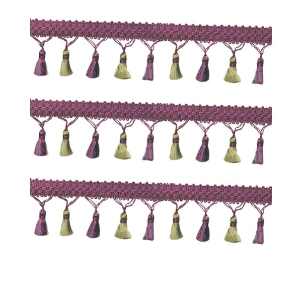 Fringe Tassels - Antique Green / Purple 45mm drop Price is per 5 metres