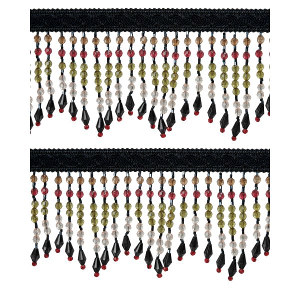 Fringe Beading Victorian style - Black 100mm Price is for 5 metres