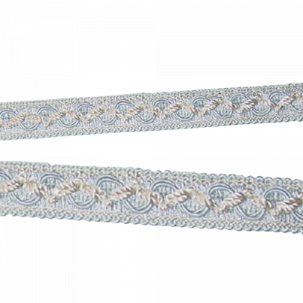 Fancy Braid - Pale Silver Blue 21mm Price is for 5 metres