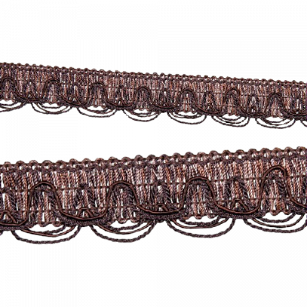 Scalloped Looped Braid - Chocolate 30mm Price is for 5 metres