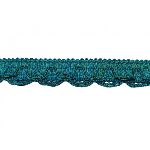 Scalloped Braid - Aqua Blue 30mm Price is for 5 metres