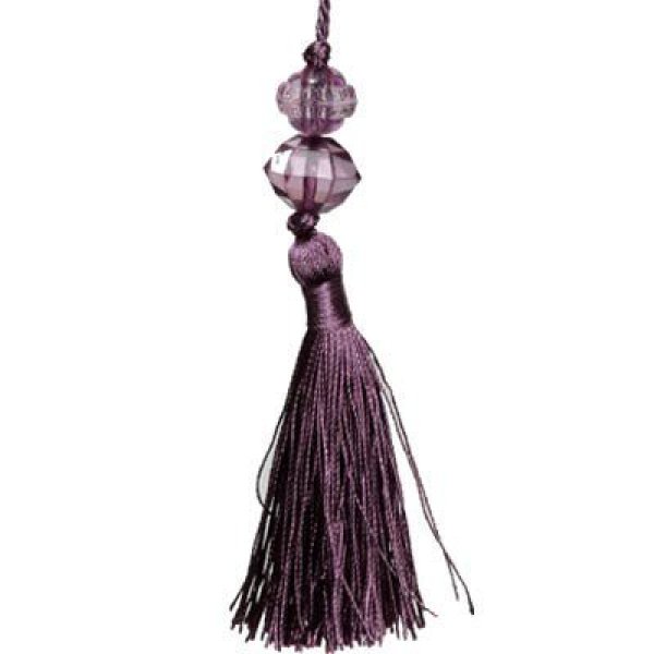 Tassel with Bead - Purple 11cm