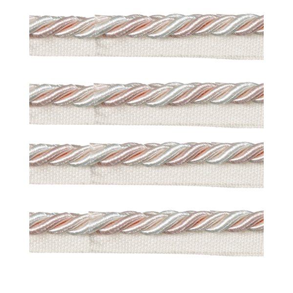 Piping Cord 8mm 2 Tone Twist on Tape - Light Pink / Cream (Price is per metre)